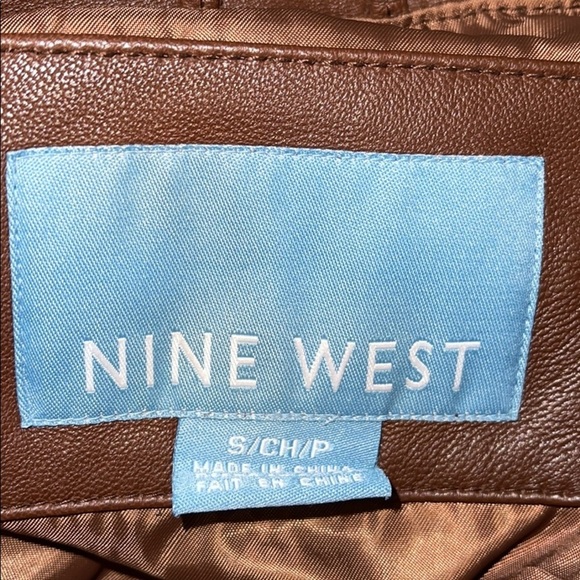 Nine West Brown Soft Leather Jacket Size Small - Picture 9 of 10